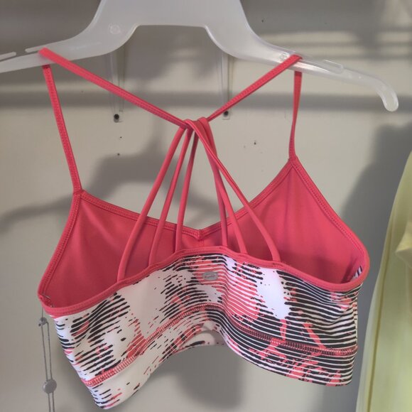 NWT DKNY Sport Women's Printed Strappy Sports Bra Pink Size XS $30 6C087 - Picture 2 of 2